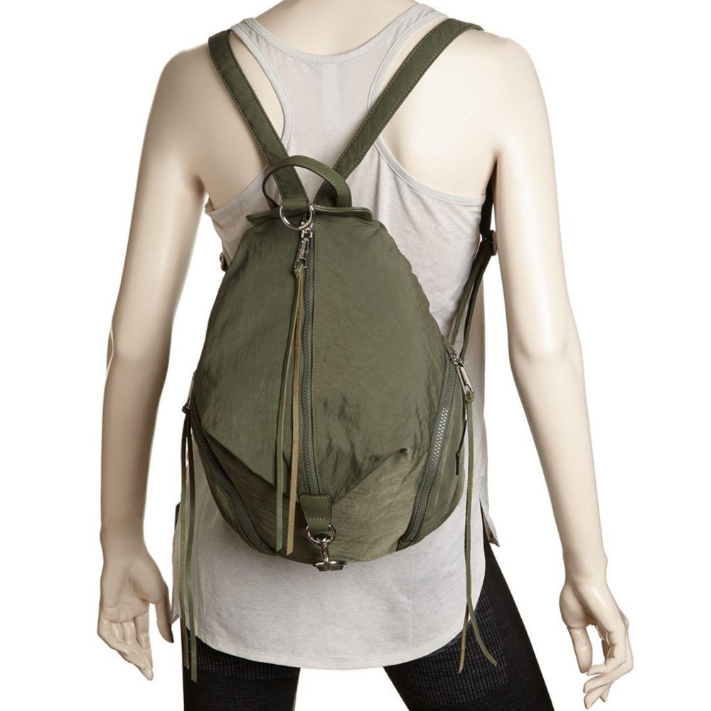 Rebecca Minkoff olive green nylon backpack. Like new condition! $250 originally